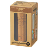 Stainless tumbler packaging with Totoro design on a white background