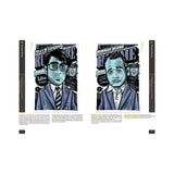 Two book covers featuring illustrated portraits on a white background