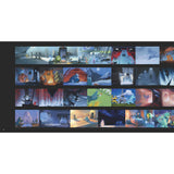 Collection of animated scene thumbnails arranged in a grid on a black background.