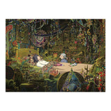 Colorful and detailed interior scene with two people at a table, surrounded by various objects and decorations.