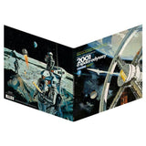 Futuristic sci-fi movie poster with astronauts on a moon surface and space station.