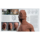 Model of a creature with detailed design and development process on a white background