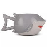 Gray shark-shaped mug on a white background Jaws 50th Anniversary 