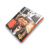 Book cover with images of a man and text on a white background