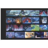 Collage of animated scene thumbnails in a black frame