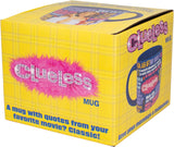 Clueless mug packaging with yellow box and pink fluffy bow