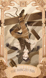 Tarot card featuring 'The Hanged Man' with a person hanging from a noose.