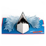 Pop-up card with shark design and 'Have a Killer Day!' text on a blue   JAWS 50th Anniversary Greeting Card background