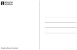 Blank postcard with 'Academy Museum' branding on a white background