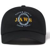 Black cap with 'JAWS' logo on a white background