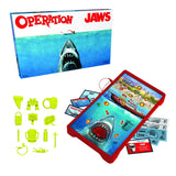 Operation Jaws game set with shark-themed components and packaging.