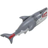 Jaws 50th anniversary inflatable pool floatie pool noodle. shape of a great white shark from the movie Jaws.