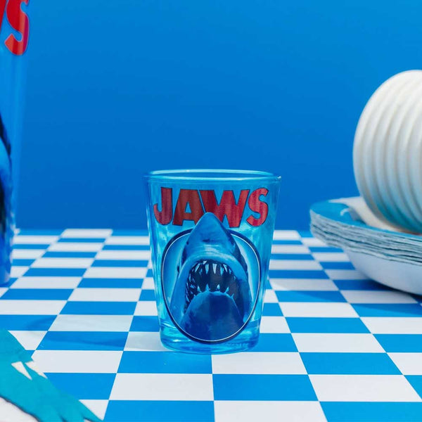 JAWS 50TH ANNIVERSARY MOVIE POSTER SHOT GLASS | ACADEMY MUSEUM ...