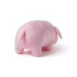 Pink elephant plush toy on a white background