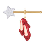 Decorative ornament with red glittery shoes and a silver star on a white background Bring home the magic of Oz with the Ruby Slippers™ ornament! This delightful keepsake is perfect for any fan, adding sparkle to your holiday celebrations.