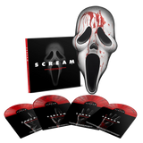 Marco Beltrami - Scream (Scores) [4LP] (Red Marbled with Black Smoke Vinyl, Scream 1-4, full color sleeves, die-cut wraparound package that expands to a huge 3x2 foot image of mask of Ghostface on the front)