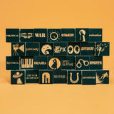 Stack of green game cubes with white symbols and text on an orange background Uncle Goose makes wooden toys and decor handcrafter in Grand Rapids, Michigan, using choice materials from around the Great Lakes.&nbsp;&nbsp;Uncle Goose toys are the building blocks of creativity. In a child's hands, Uncle Goose blocks can become anything. Use them to inspire your imagination. 100% Made in the USA.