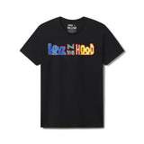 Black t-shirt with colorful 'Boyz N the Hood' text design on a white Movie title logo from the movie Boyz N the Hood on a white background Adult Men's Tshirt