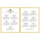 Brochure or flyer with text on a white background