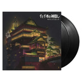 Vinyl record cover or Studio Ghibli's Spirited Away showing the Bath House from the movie with japanese characters