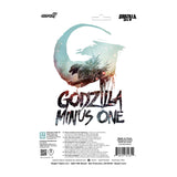Product packaging for 'Godzilla Minus One' with a dinosaur illustration on a white background.