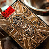 Decorative brown box with intricate patterns and a red label on top James Bond 007 Playing Card Deck Box