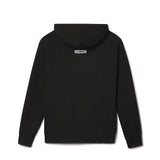 Black hoodie with 'NEON' logo on the back against a white background. movie logo of the oscar winning film Parasite by director Bong Joon Ho.