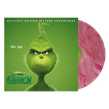 Vinyl record with 'The Grinch' cover featuring a green character and pink disc.