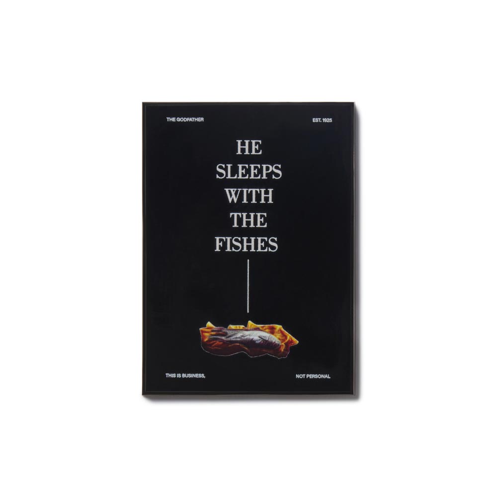 HE SLEEPS WITH THE FISHES MAGNET