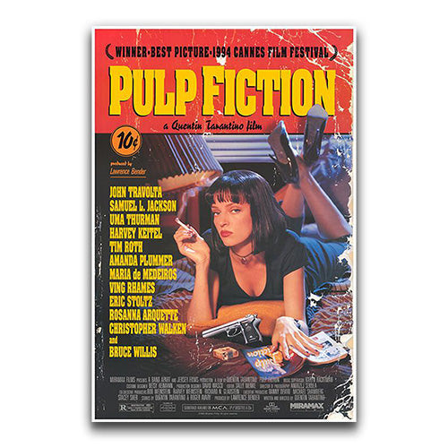 POSTER STOP ONLINE Pulp Fiction - Movie Poster (Vincent & Jules - Guns)  (Size: 36 x 24) (Poster & Poster Strip Set)